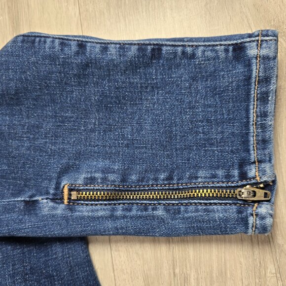 American Eagle Womens Jeans Blue Denim Cargo Zip Ankle Stretch Comfort Size 12 - Picture 5 of 9
